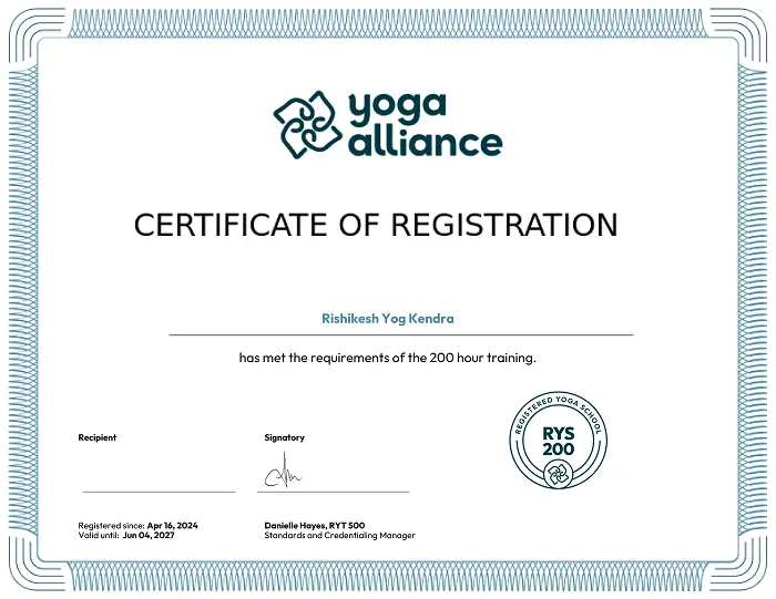 Rishikesh Yog Kendra 200 hour yoga